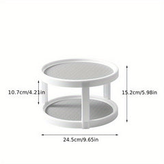 1pc Turntable Shelf Kitchen Storage Rack Non-slip Rotating Shelf