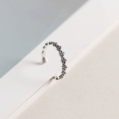 S925 Silver Cross Pattern Ring Adjustable Index Finger Ring Vintage Style