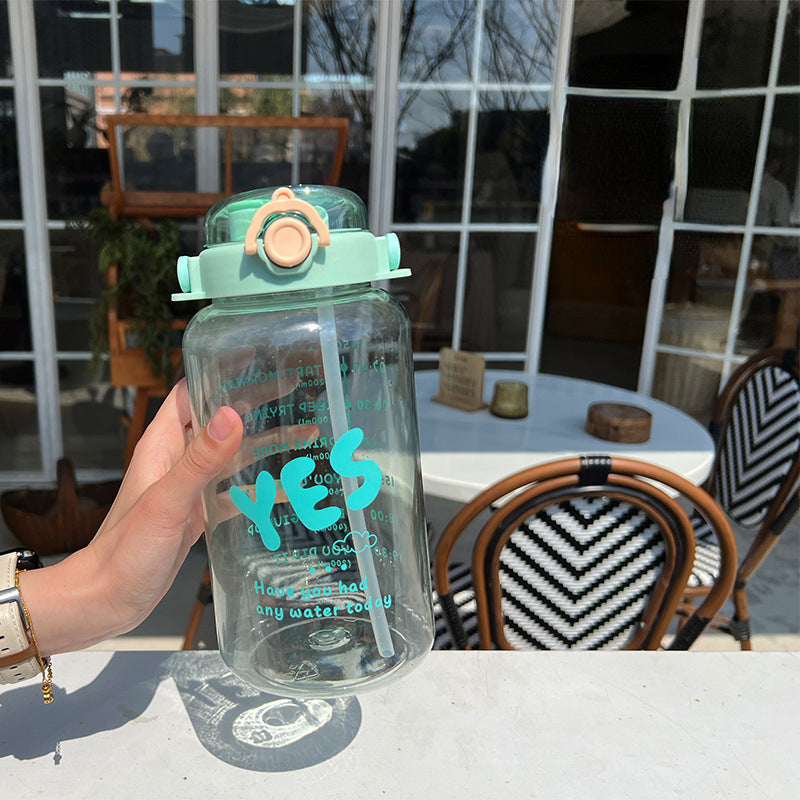 Large Capacity Water Bottle with Straw for Men and Women