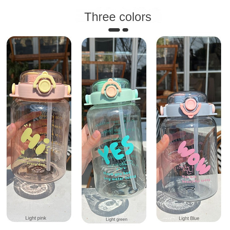 Large Capacity Water Bottle with Straw for Men and Women