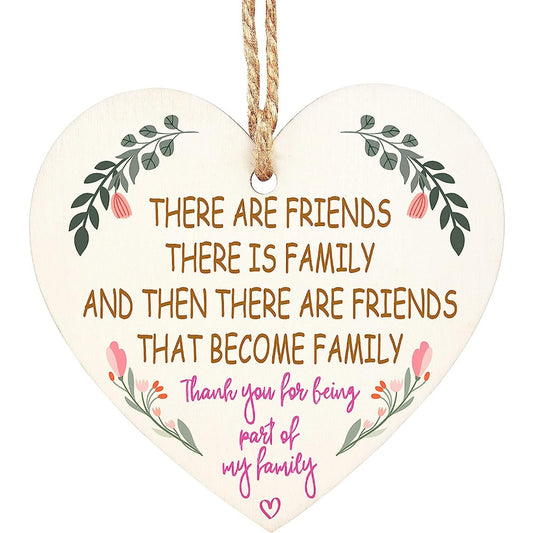 Wooden Hanging Signs Friends Are Family Wall Door Decoration