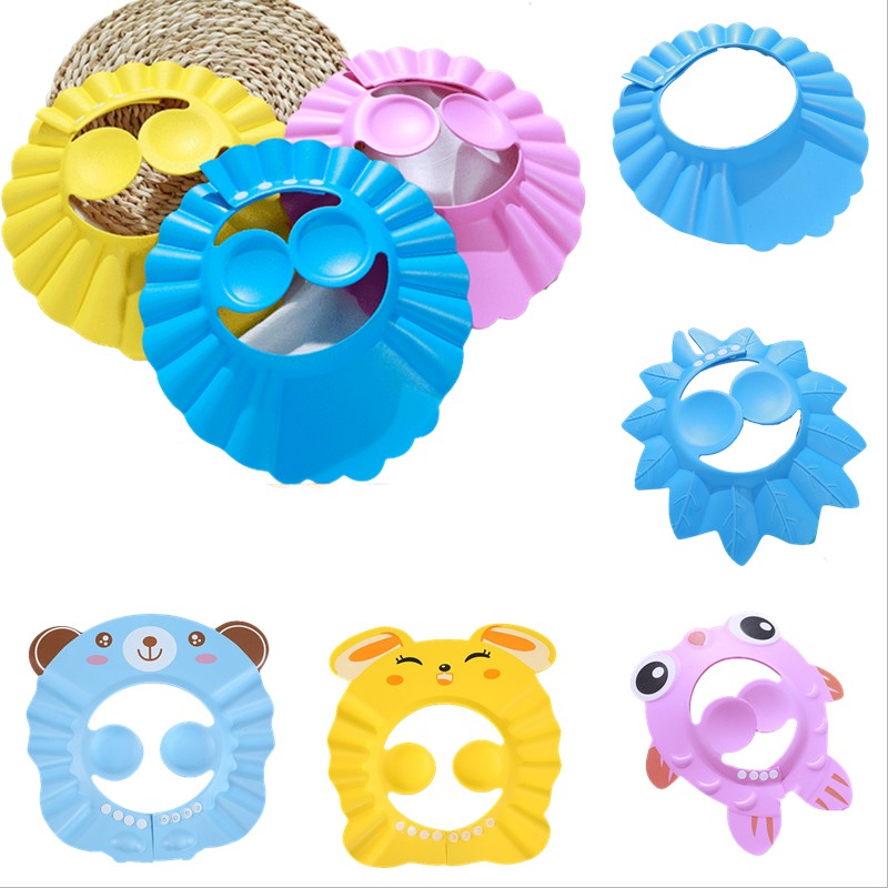 Adjustable Baby Bath Shower Hat Ear Protection Shampoo Cap
