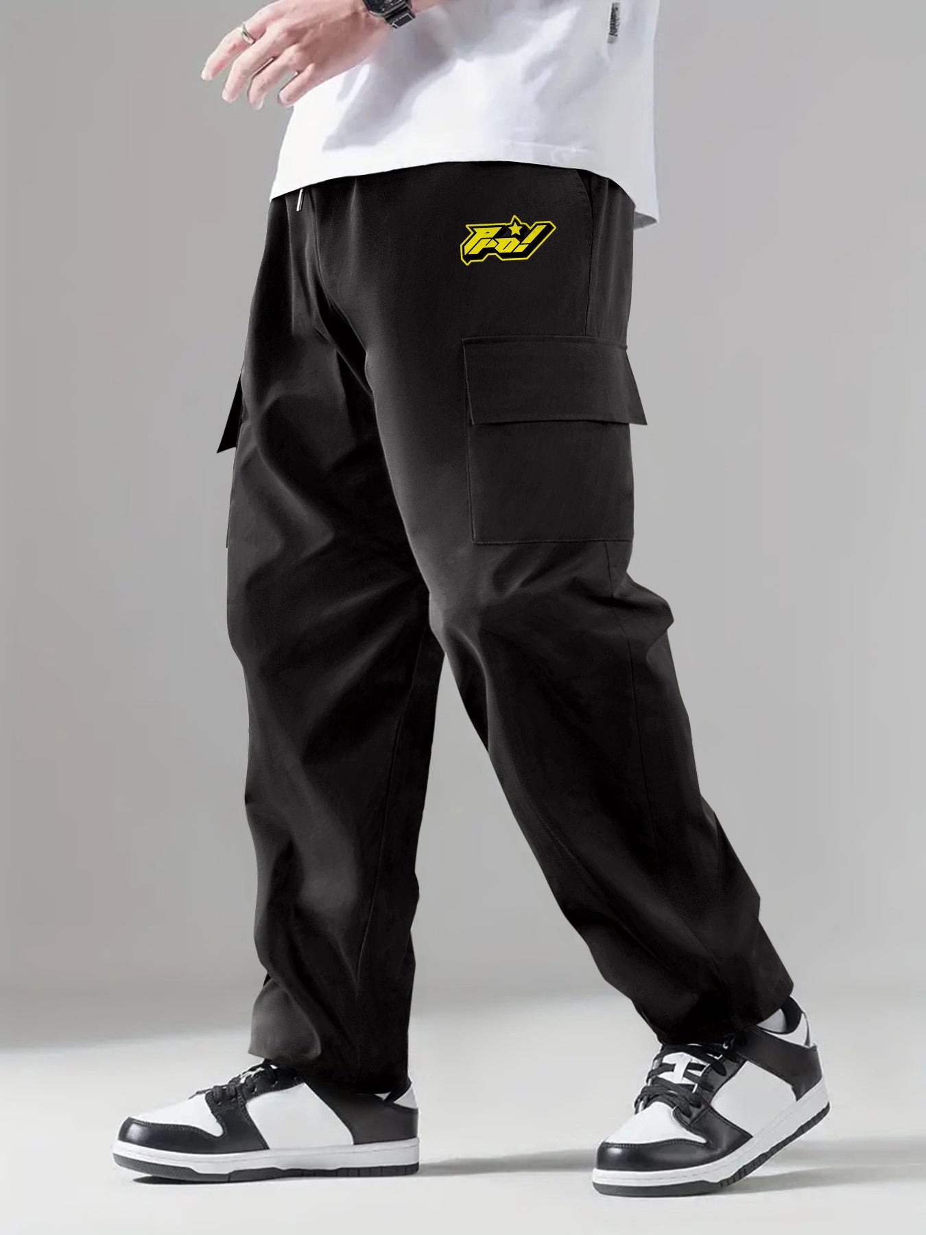Cargo Pants Men Flap Pocket Trousers Loose Casual Outdoor Pants Work Pants