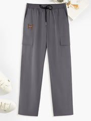 Letter Pattern Cargo Pants Men s Flap Pocket Trousers