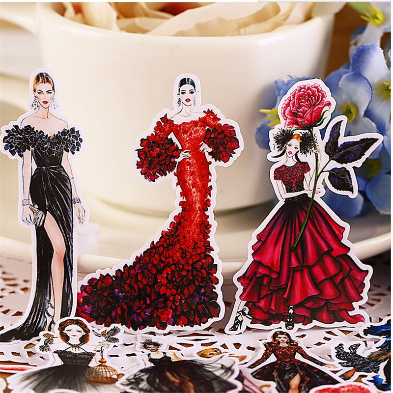 22pcs Creative Self Show Field Girl Scrapbooking Sticker DIY Craft Decoration