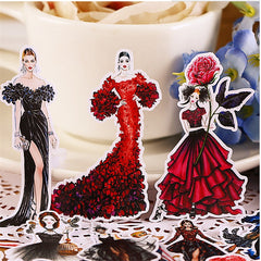 22pcs Creative Self Show Field Girl Scrapbooking Sticker DIY Craft Decoration
