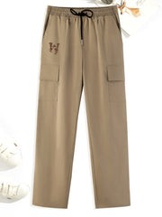Letter Pattern Cargo Pants Men s Flap Pocket Trousers