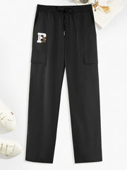 Cat Mountain Pattern Cargo Pants Men s Flap Pocket Trousers