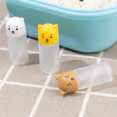 3pcs 6pcs Mini Seasoning Sauce Bottle Cartoon Soy Sauce Containers
