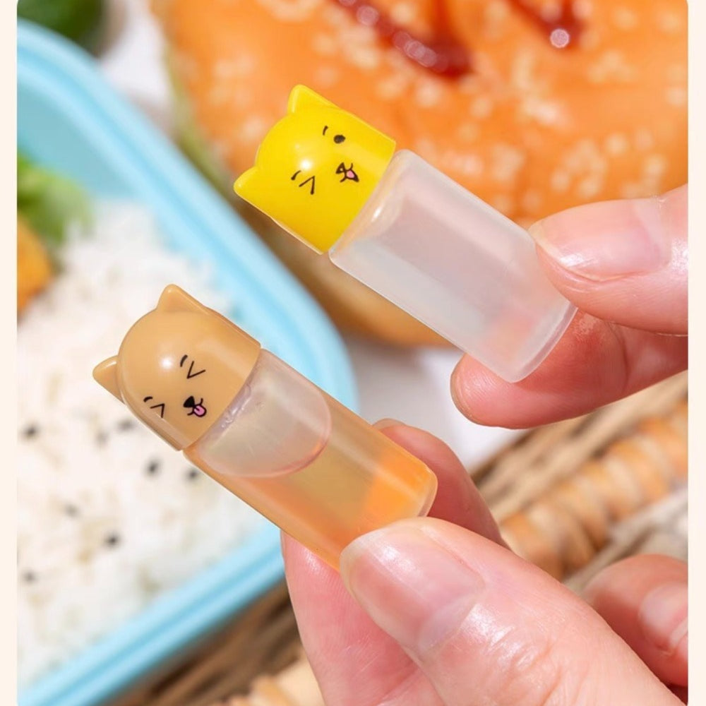 3pcs 6pcs Mini Seasoning Sauce Bottle Cartoon Soy Sauce Containers