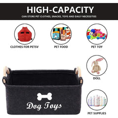 Dog Toys Storage Bin Collapsible Pet Supplies Basket