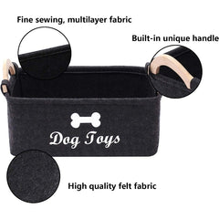 Dog Toys Storage Bin Collapsible Pet Supplies Basket