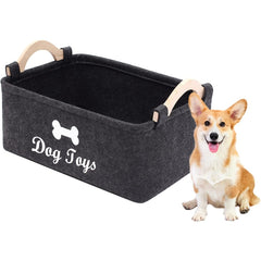 Dog Toys Storage Bin Collapsible Pet Supplies Basket