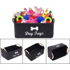 Dog Toys Storage Bin Collapsible Pet Supplies Basket