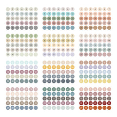 12 Sheets Date Index Sticker Small Dot Circle Label Date Label Sticker