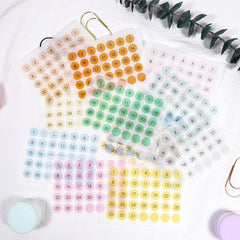 12 Sheets Date Index Sticker Small Dot Circle Label Date Label Sticker