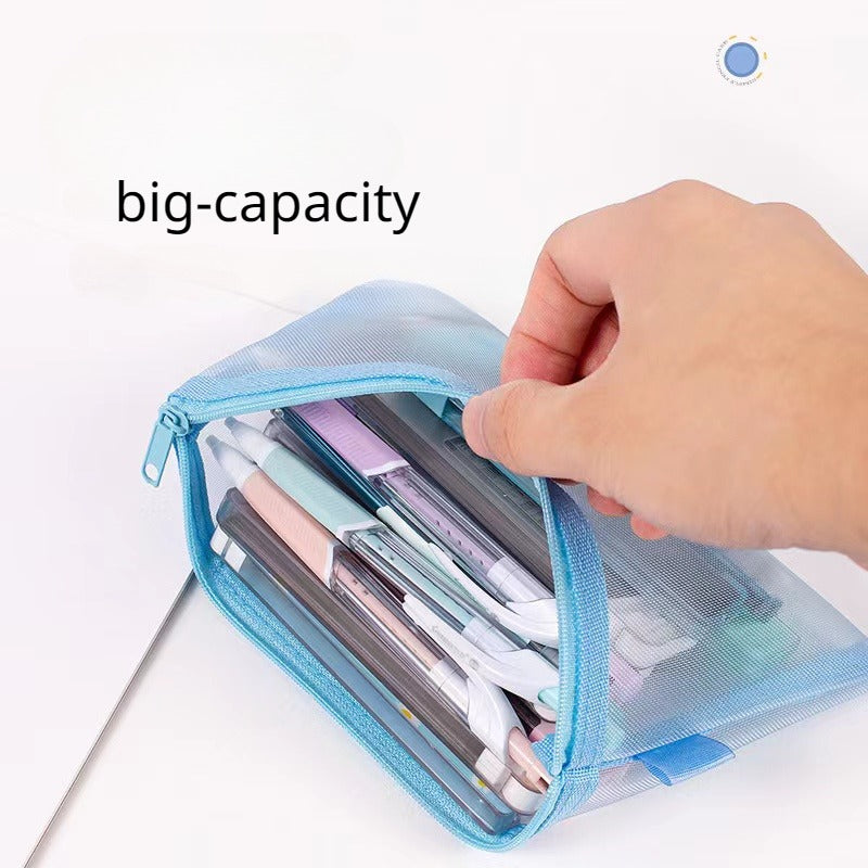 5Pcs Nylon Mesh Cosmetic Bags Zipper Makeup Pouch Travel Cases