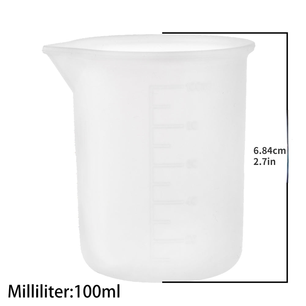 5pcs 300ml Silicone Measuring Cup with Scale for DIY Cake Baking Epoxy Resin