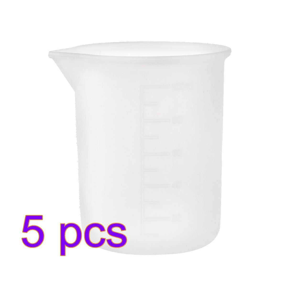 5pcs 300ml Silicone Measuring Cup with Scale for DIY Cake Baking Epoxy Resin