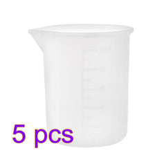 5pcs 300ml Silicone Measuring Cup with Scale for DIY Cake Baking Epoxy Resin