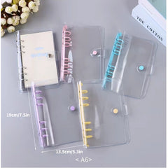 PVC Transparent A5 A6 Loose Leaf Book Macaron Soft Leather Small Card Booklet