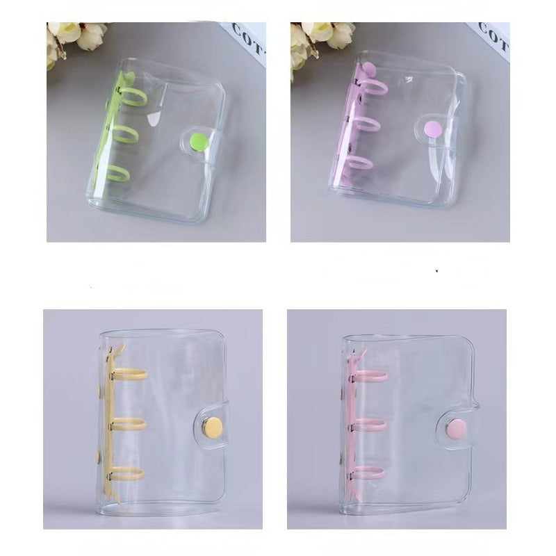 PVC Transparent A5 A6 Loose Leaf Book Macaron Soft Leather Small Card Booklet