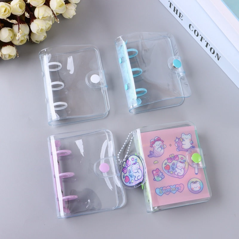 PVC Transparent A5 A6 Loose Leaf Book Macaron Soft Leather Small Card Booklet