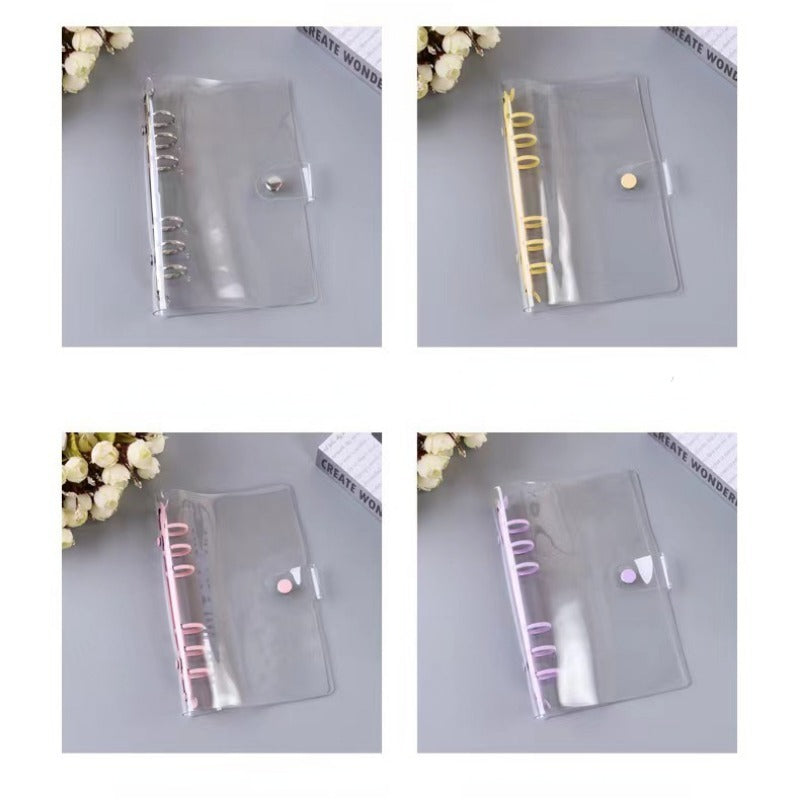PVC Transparent A5 A6 Loose Leaf Book Macaron Soft Leather Small Card Booklet