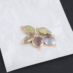 Golden Wrapped Natural Baroque Pearl Connectors for DIY Jewelry