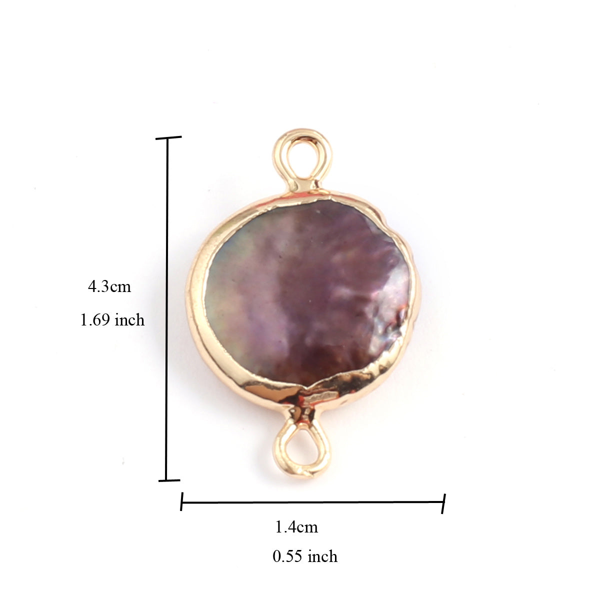 Golden Wrapped Natural Baroque Pearl Connectors for DIY Jewelry