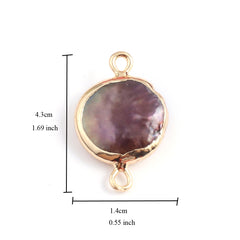Golden Wrapped Natural Baroque Pearl Connectors for DIY Jewelry
