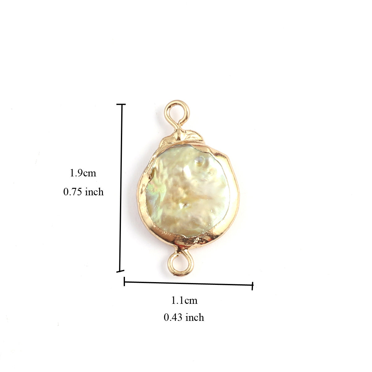 Baroque Pearl Connectors Golden Wrapped Edges DIY Jewelry Making
