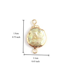 Baroque Pearl Connectors Golden Wrapped Edges DIY Jewelry Making
