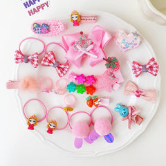 26pcs Cartoon Flower Hair Clips Hair Ties Hairpins Bands for Kids