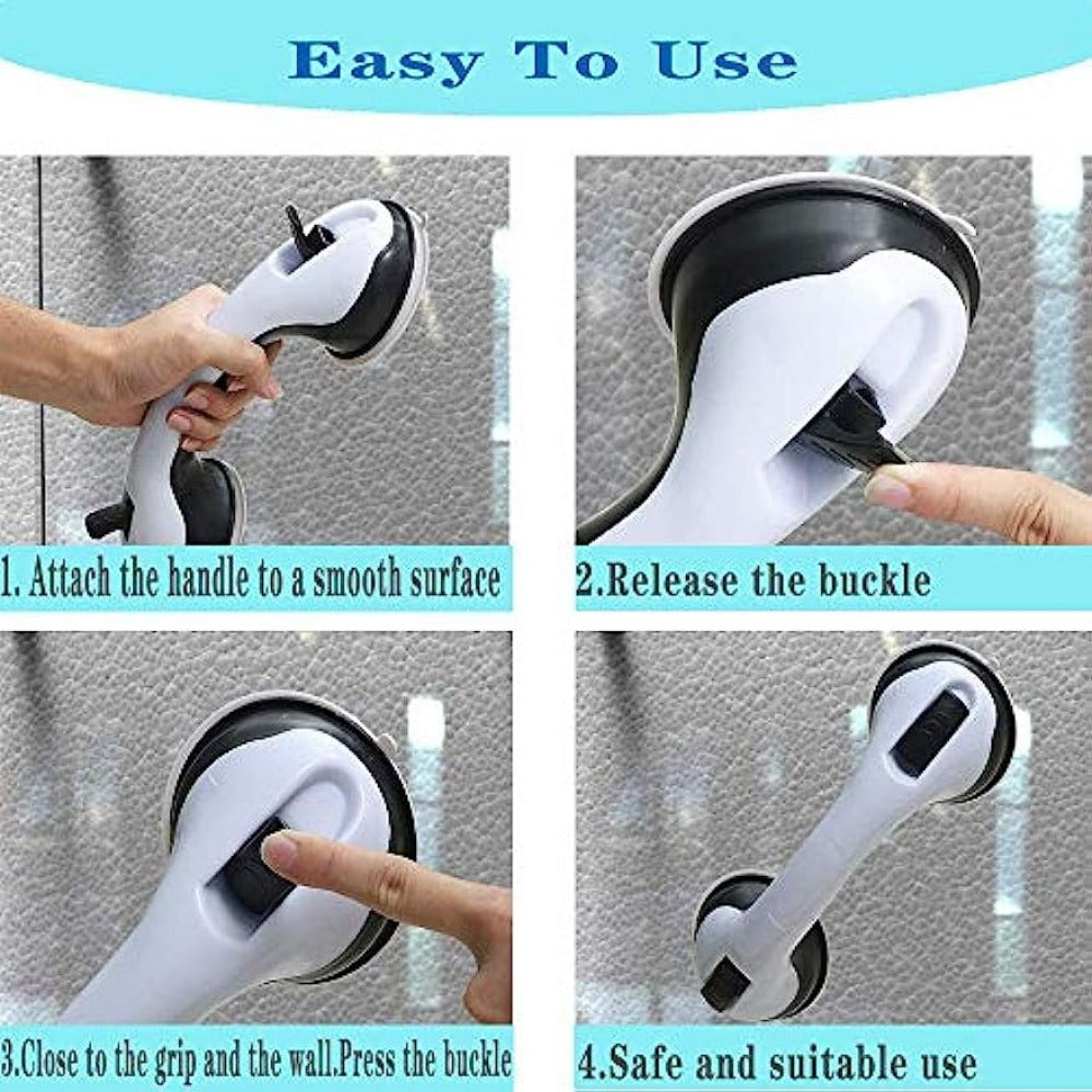 Suction Grab Bar Bathroom Handle Dual Locking Anti Slip