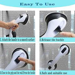 Suction Grab Bar Bathroom Handle Dual Locking Anti Slip
