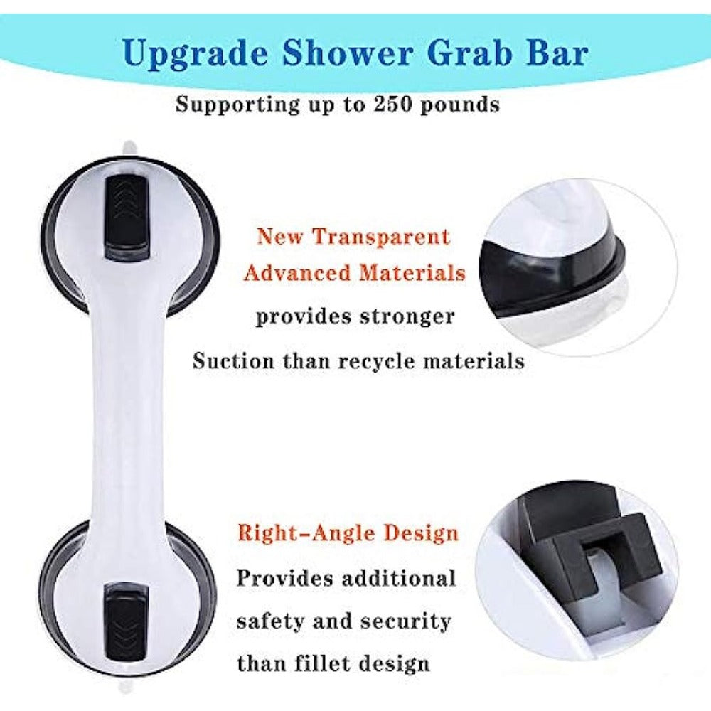 Suction Grab Bar Bathroom Handle Dual Locking Anti Slip