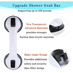 Suction Grab Bar Bathroom Handle Dual Locking Anti Slip