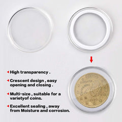 84 Coin Capsules With Foam Gasket & Storage Box - Coin Collector Case 6 Sizes
