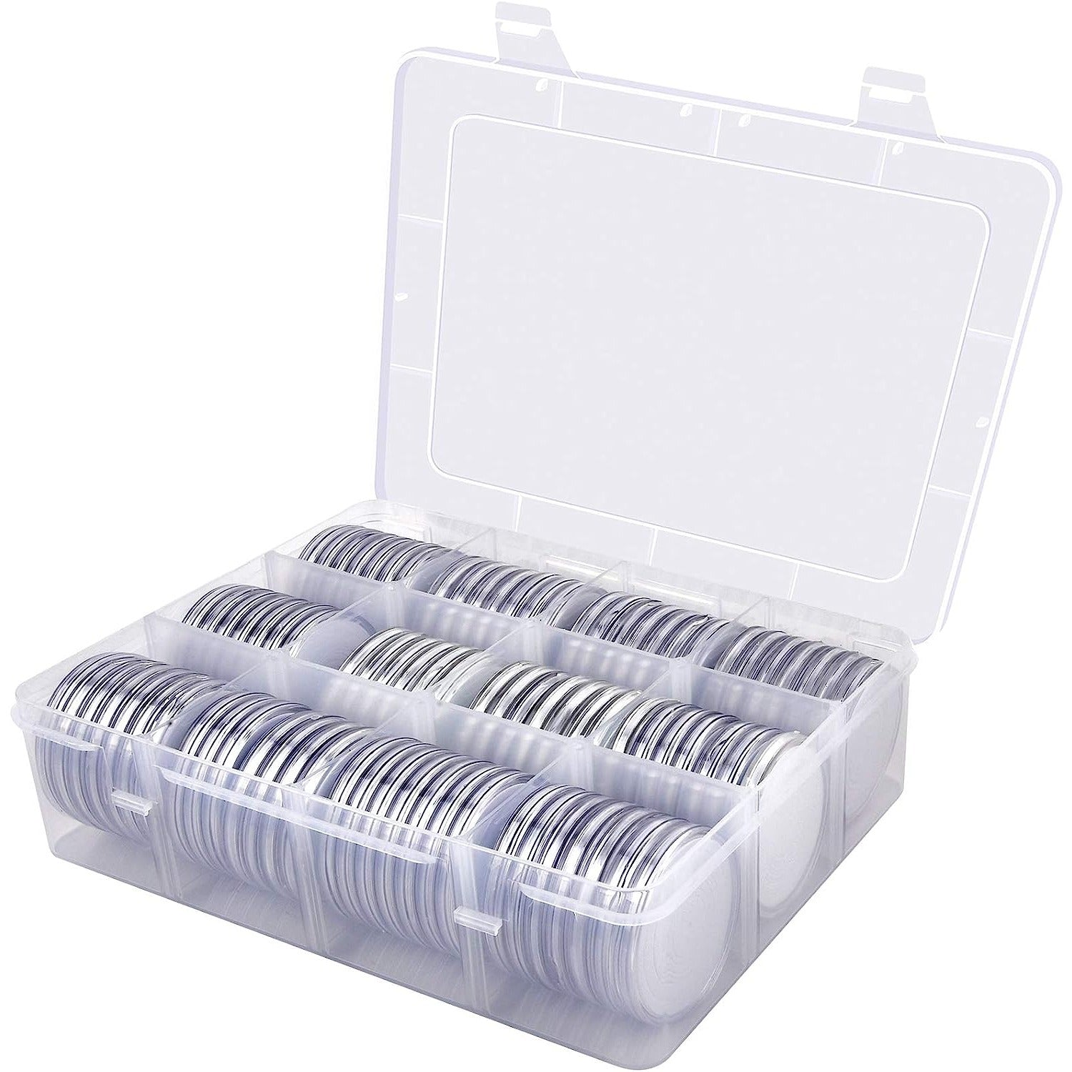84 Coin Capsules With Foam Gasket & Storage Box - Coin Collector Case 6 Sizes
