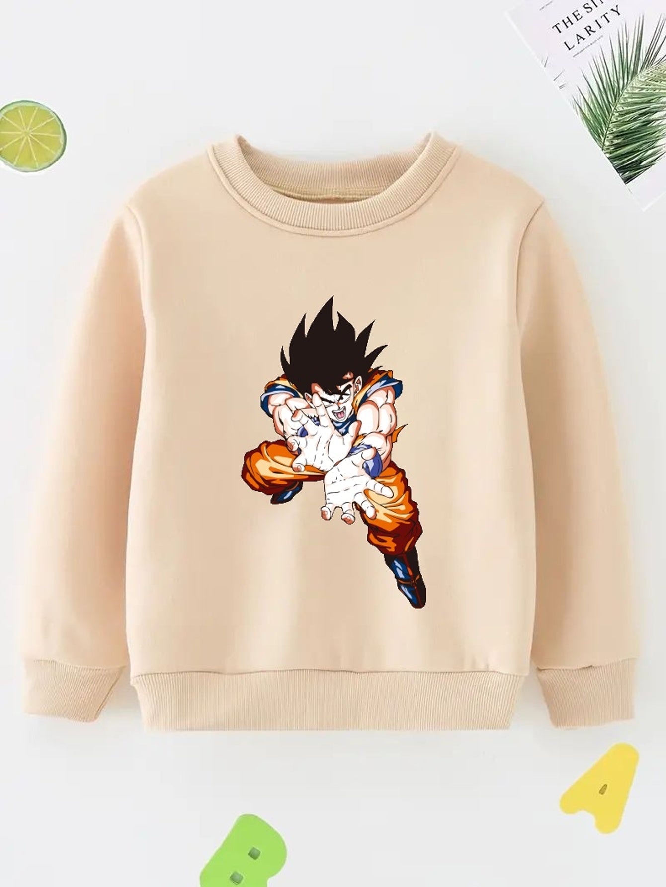 Anime Man Print Boys Casual Pullover Sweatshirt Long Sleeve Crew Neck Tops
