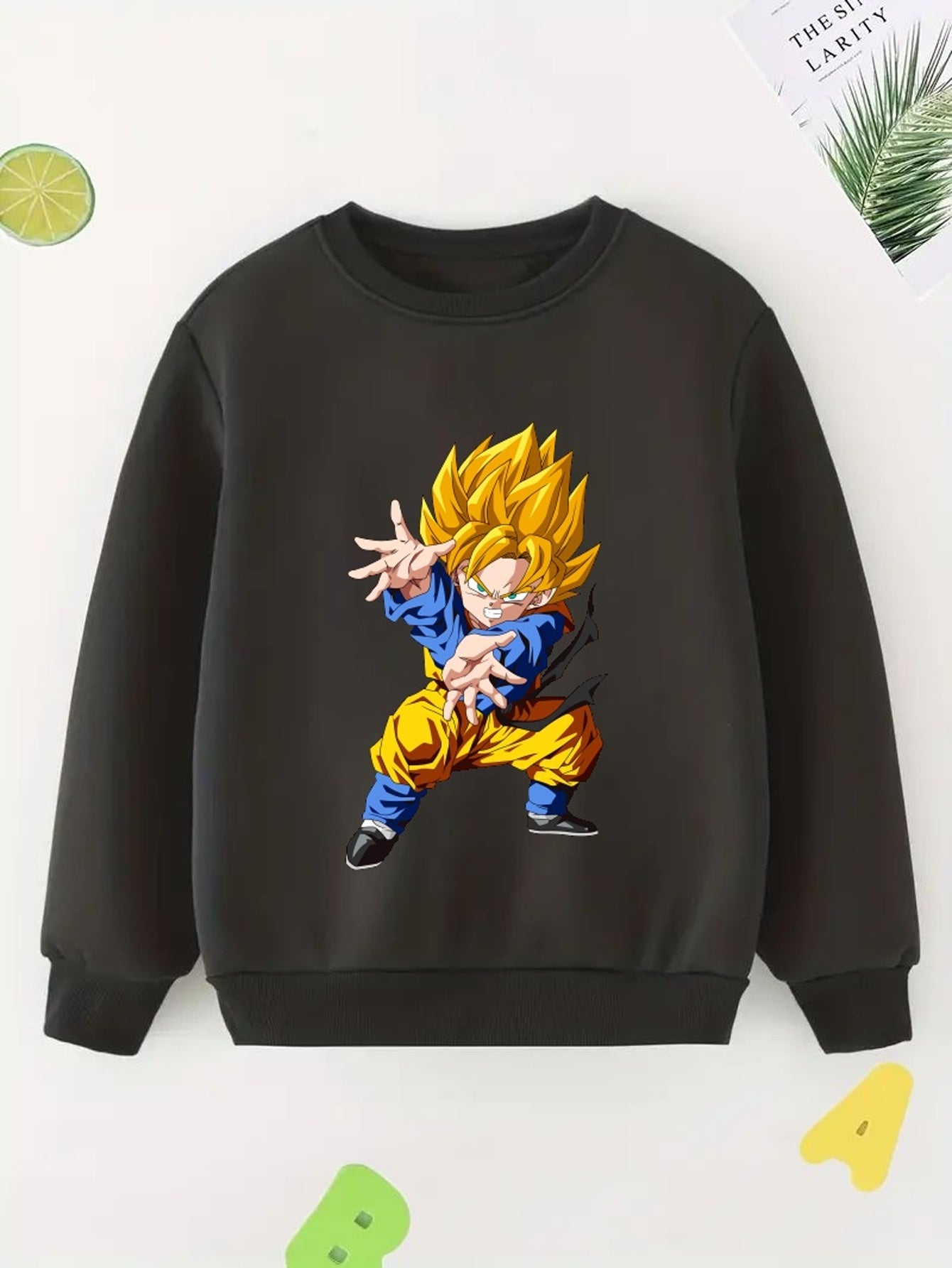 Blond Hair Anime Boy Sweatshirt Long Sleeve Crew Neck Top