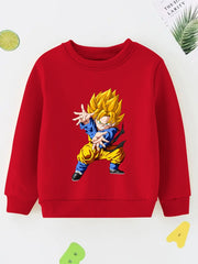 Blond Hair Anime Boy Sweatshirt Long Sleeve Crew Neck Top