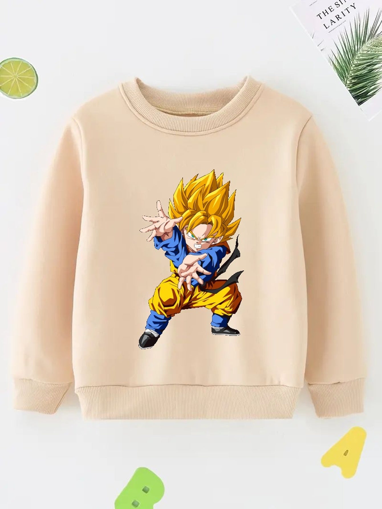 Blond Hair Anime Boy Sweatshirt Long Sleeve Crew Neck Top