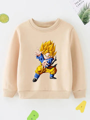Blond Hair Anime Boy Sweatshirt Long Sleeve Crew Neck Top