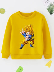 Blond Hair Anime Boy Sweatshirt Long Sleeve Crew Neck Top