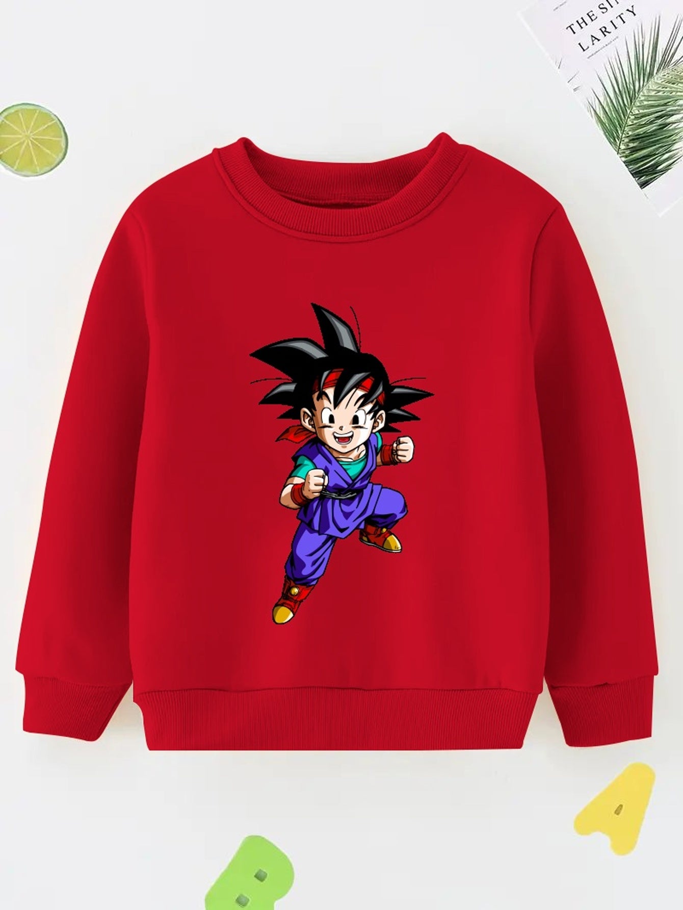 Anime Smiling Boy Print Boys Casual Sweatshirt Long Sleeve Crew Neck Tops