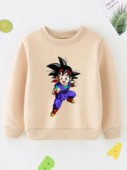 Anime Smiling Boy Print Boys Casual Sweatshirt Long Sleeve Crew Neck Tops