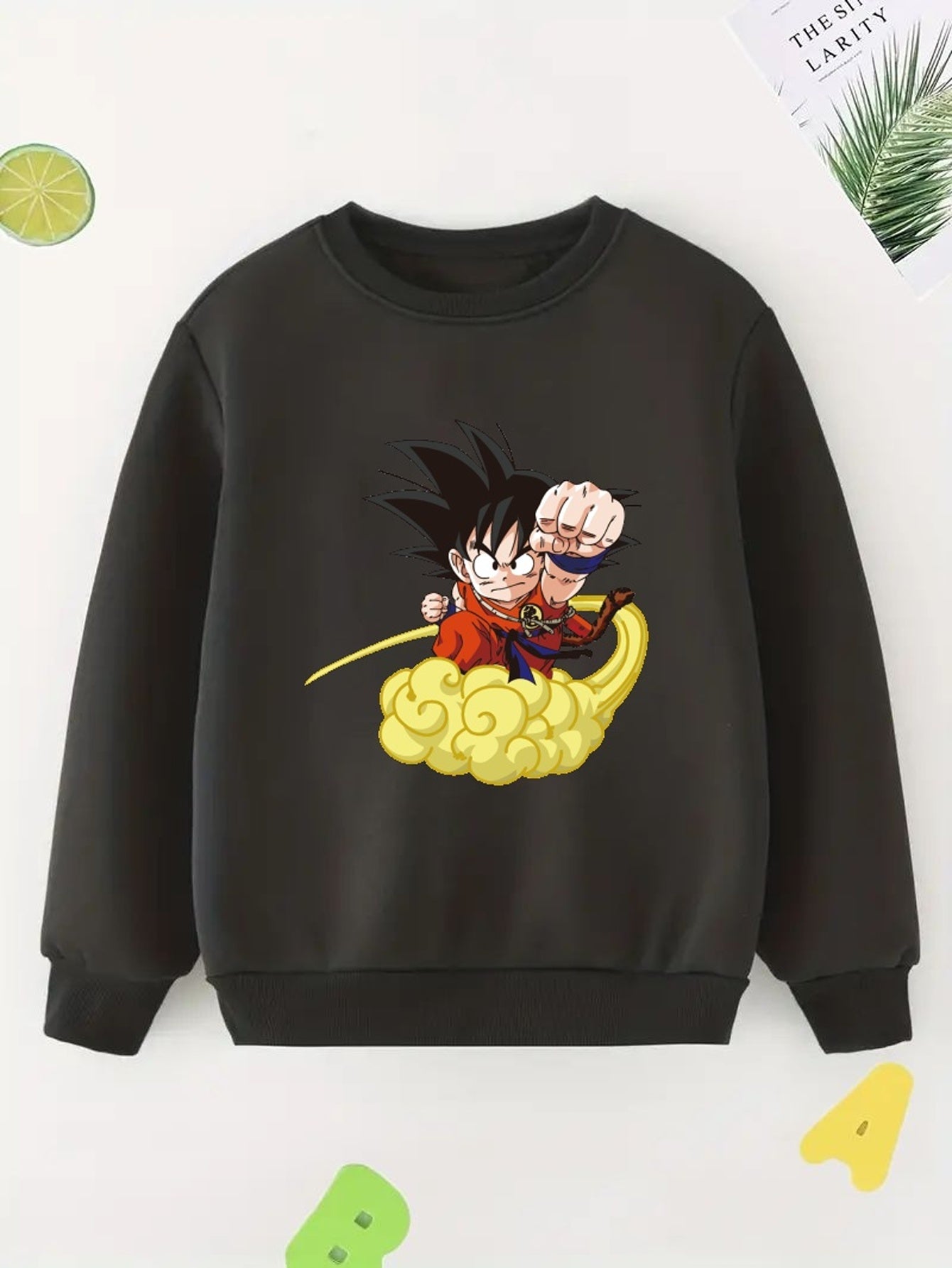 Boy's Anime Boy & Cloud Print Sweatshirt Casual Long Sleeve Shirt