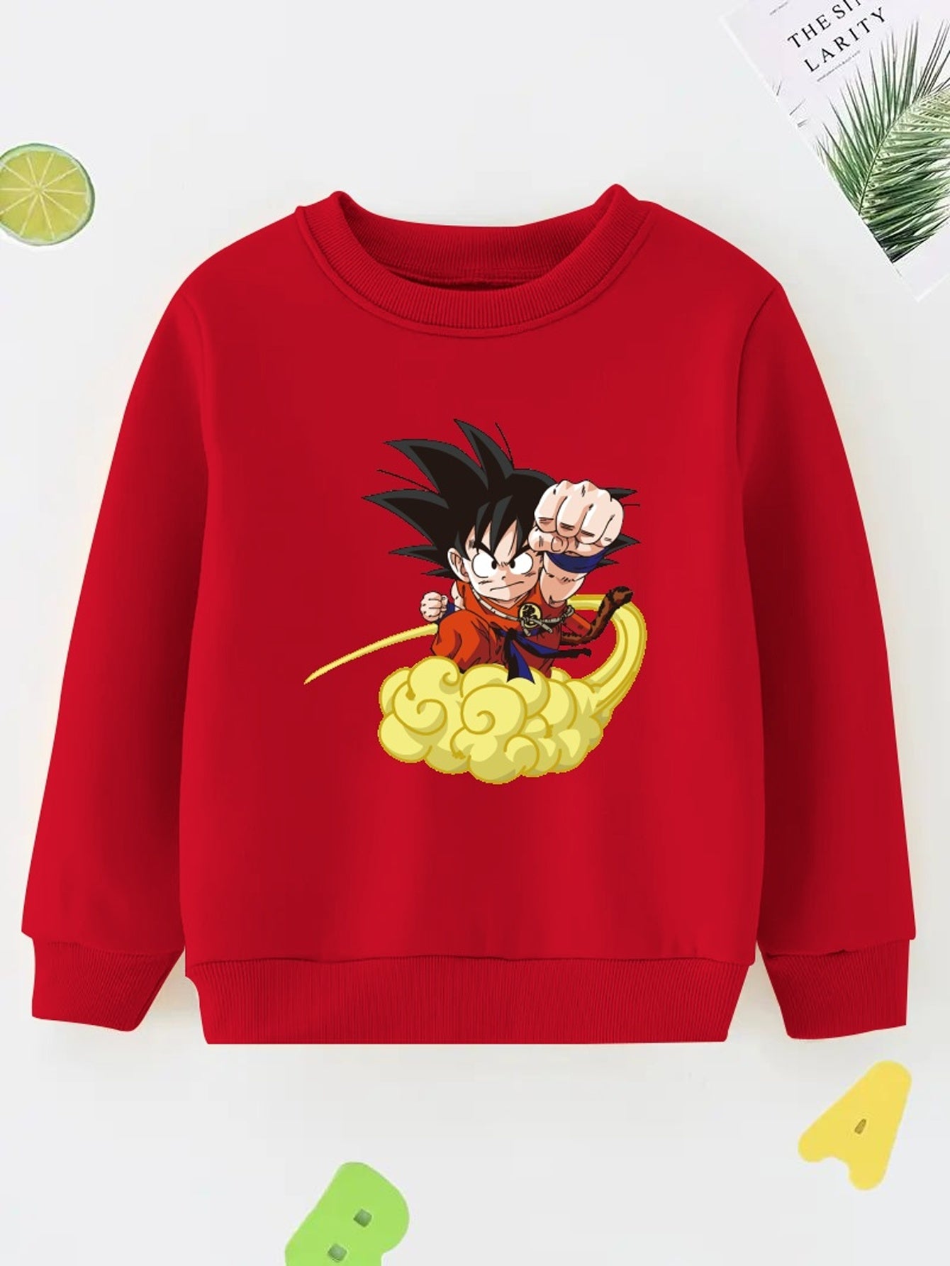 Boy's Anime Boy & Cloud Print Sweatshirt Casual Long Sleeve Shirt